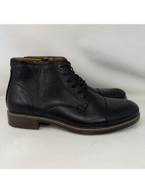 Aston Grey YBIAWEN Leather Zip Cap Toe Black Men’s Size 12